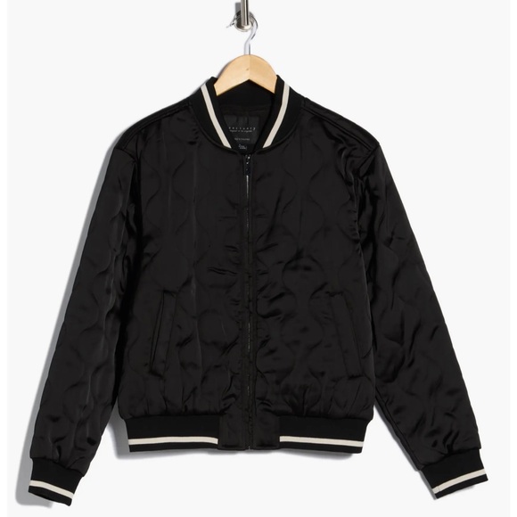 Modern Supply by Sanctuary Black Quilted Bomber Jacket Size Small - Picture 3 of 11